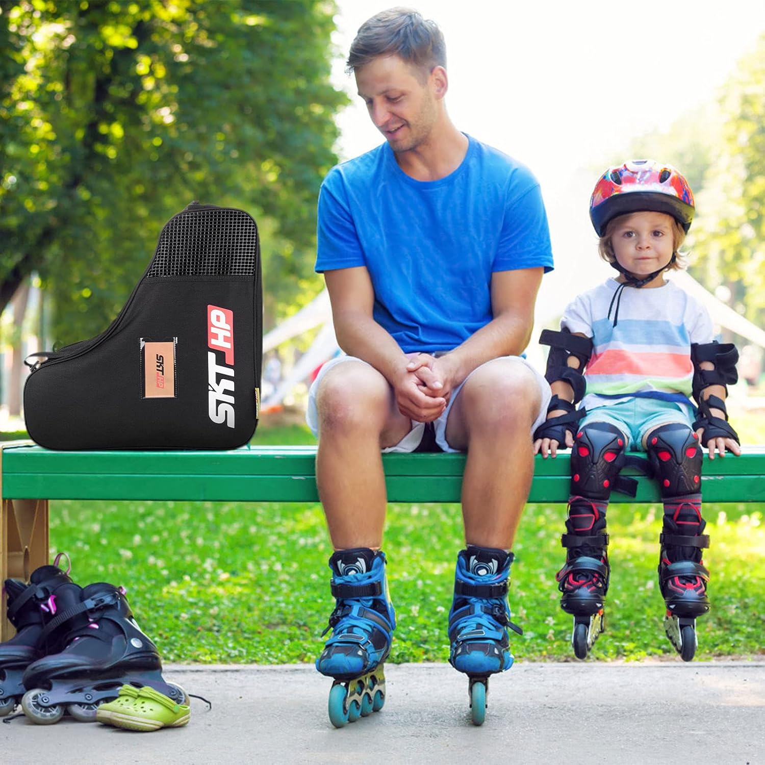 Adjustable Roller Skate Bag, Kids & Adults, Holds Inline Skates & Pads