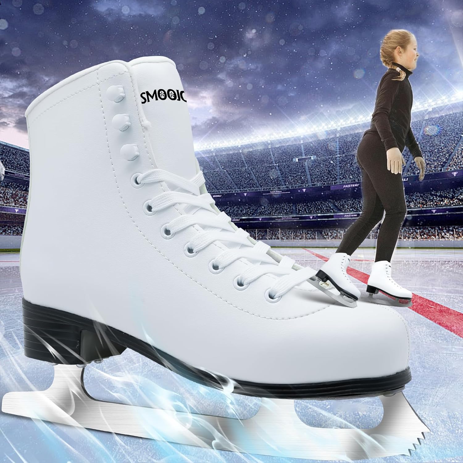 Women Men Figure Skates Classic Lace Up for Kids Adults