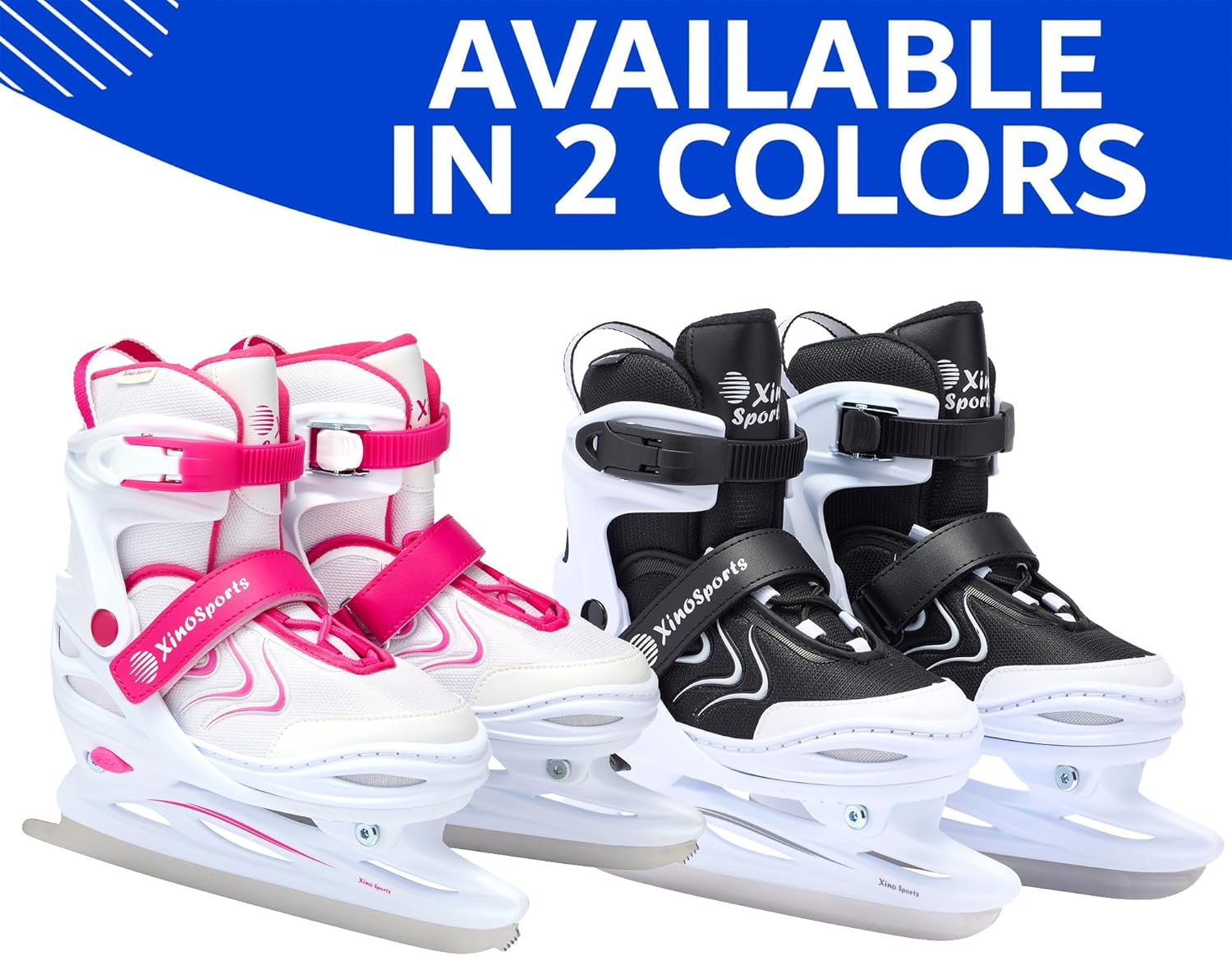 2 Colors Blue Pink Soft Padding Ankle Support Adjustable Skates for Kids