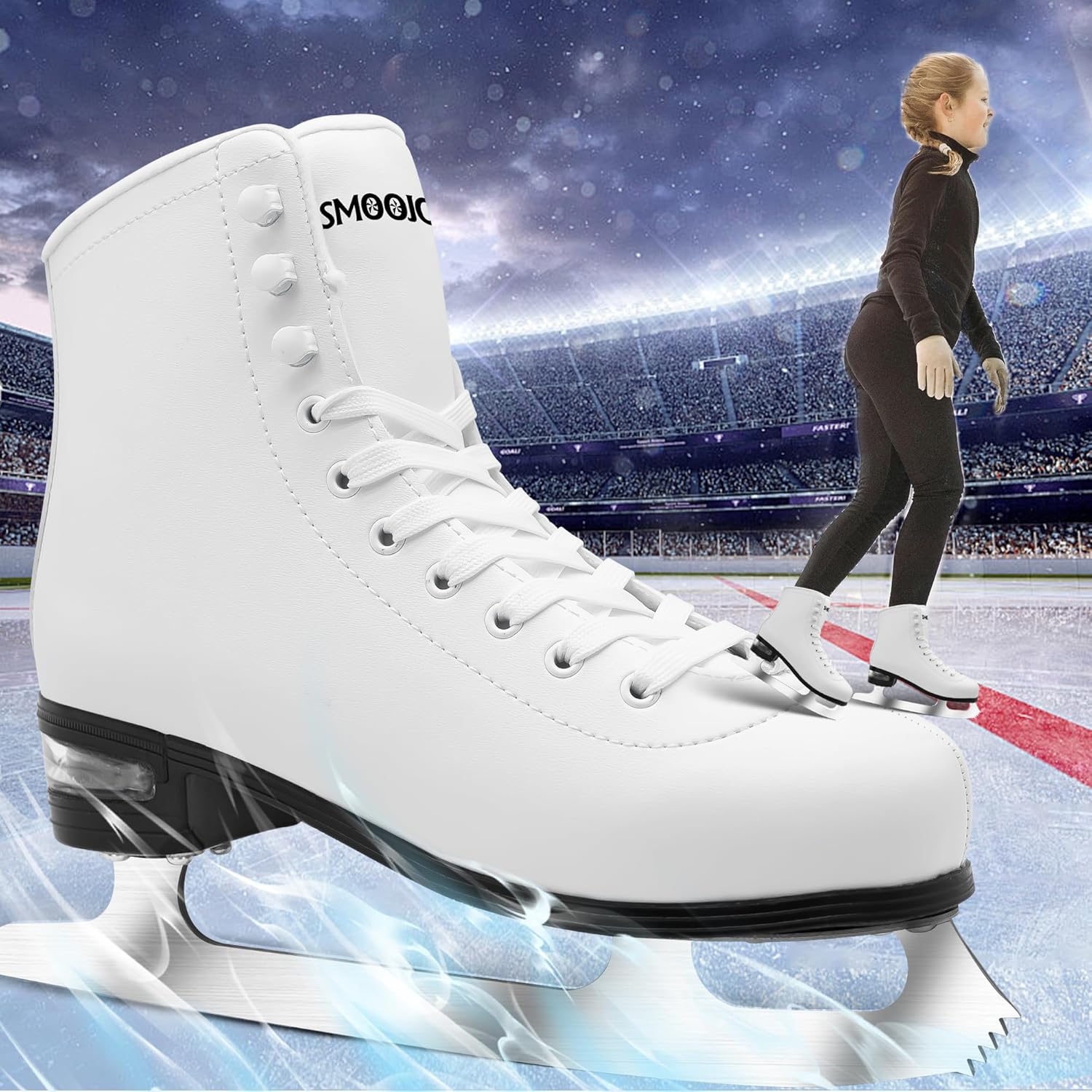 Women Men Figure Skates Air Cushion Deluxe Hockey Skates