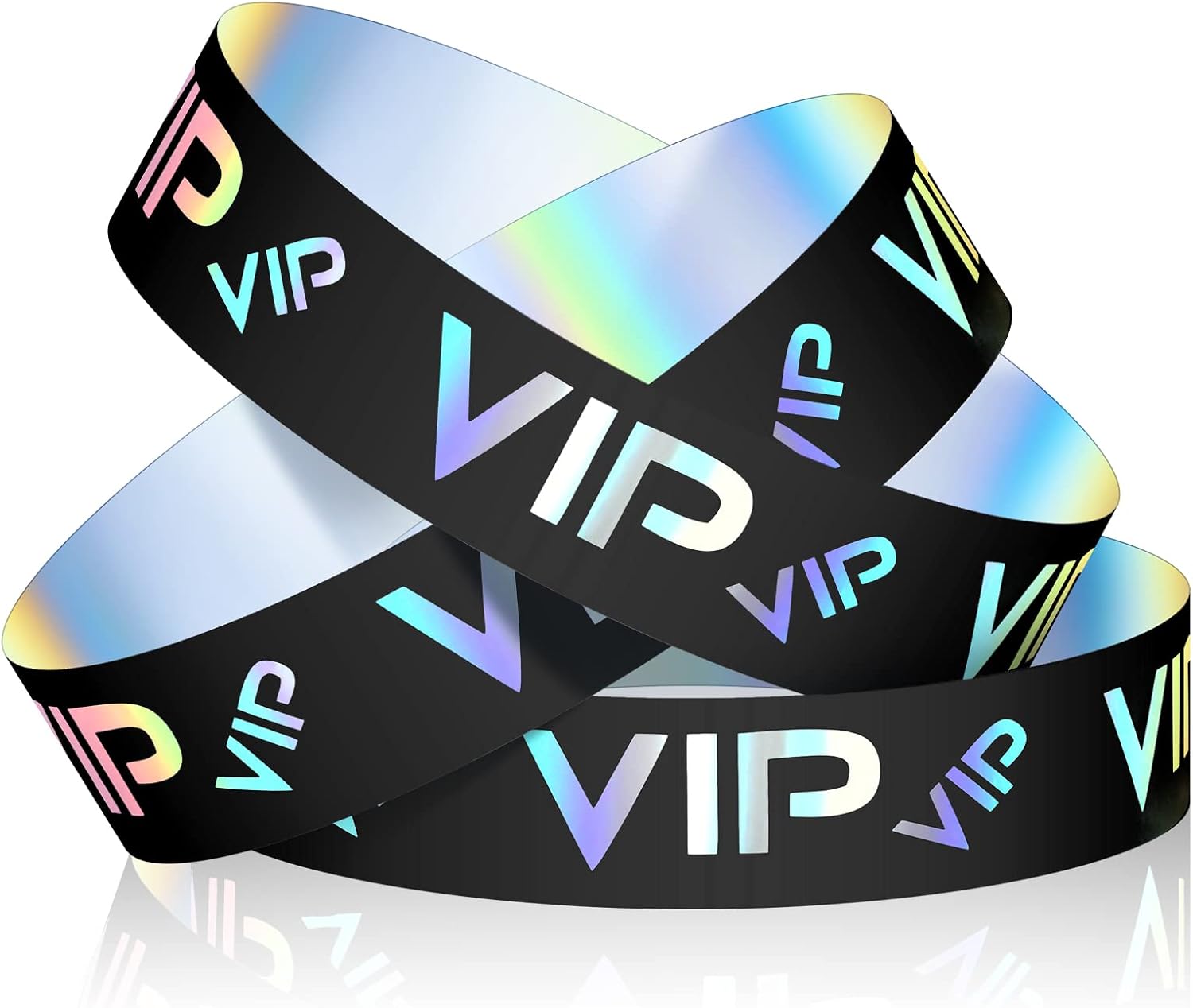 Teling 500 Pack VIP Plastic Wristbands Party Wristbands Event VIP Customized Wristbands Plastic Bracelet Wristbands Waterproof Wristbands Armbands for Events Concerts