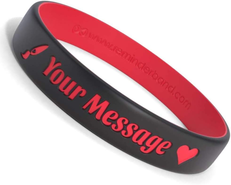 Reminderband Custom Deluxe Silicone Wristbands - Personalized Custom Rubber Bracelets - Customized for Incentives, Events, Gifts, Support, Fundraising, Awareness