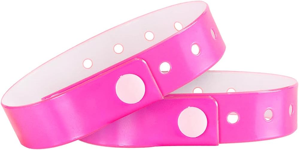 Ouchan Plastic Wristbands Neon Pink - Pack of 500 Activity Wristbands Club Music Conference Party