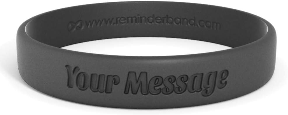 Reminderband Custom Silicone Wristband | 1.27 cm Classic | Personalized Rubber Bracelet for Events, Gifts, Fundraising, Awareness | Choose Qty.
