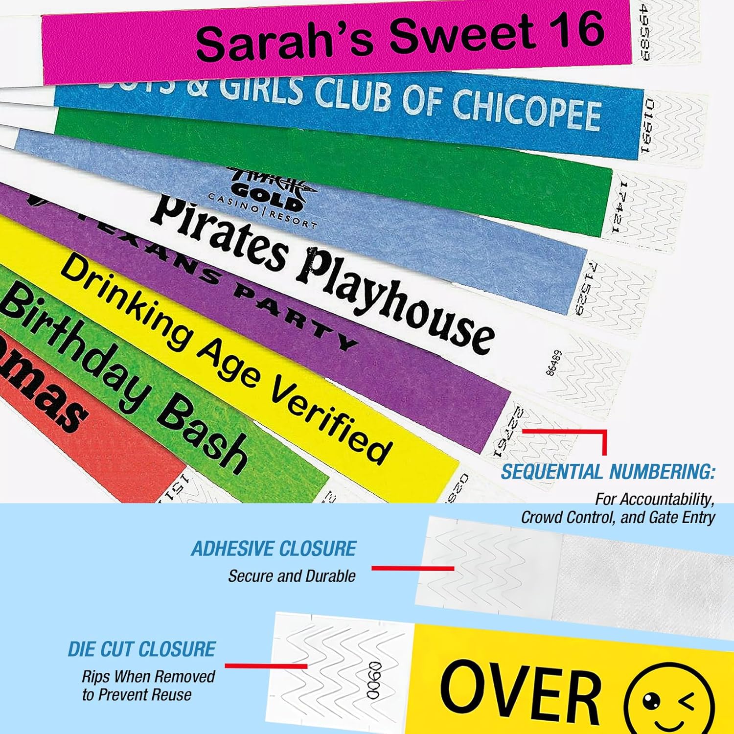 Wristbands for Events Custom Wristbands Personalized Wristbands Tyvek Custom Wristbands Custom Paper Armbands For Business Signs Party Custom Wristbands Customizable Bracelets