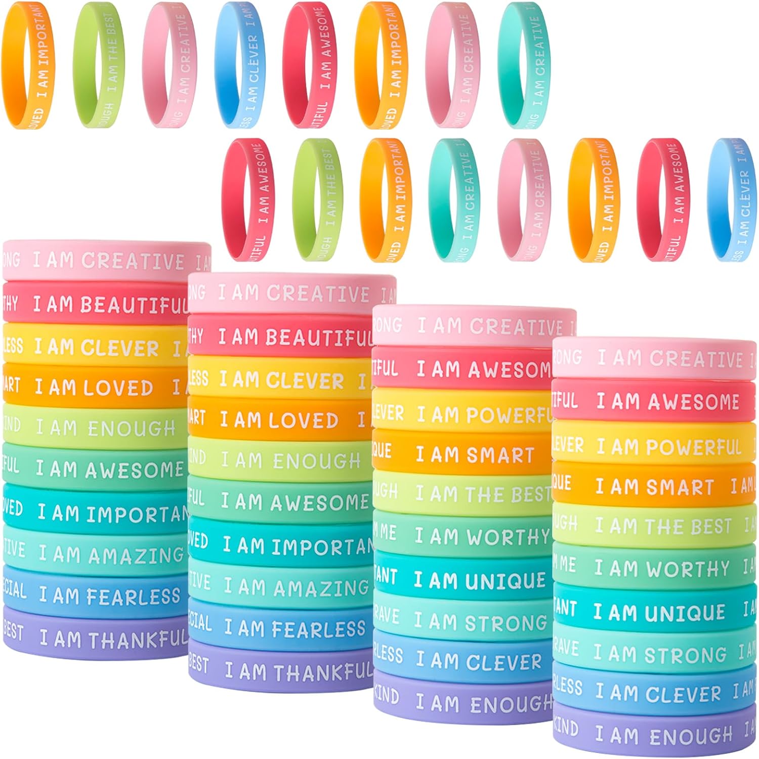 60 Pack Inspirational Wristbands