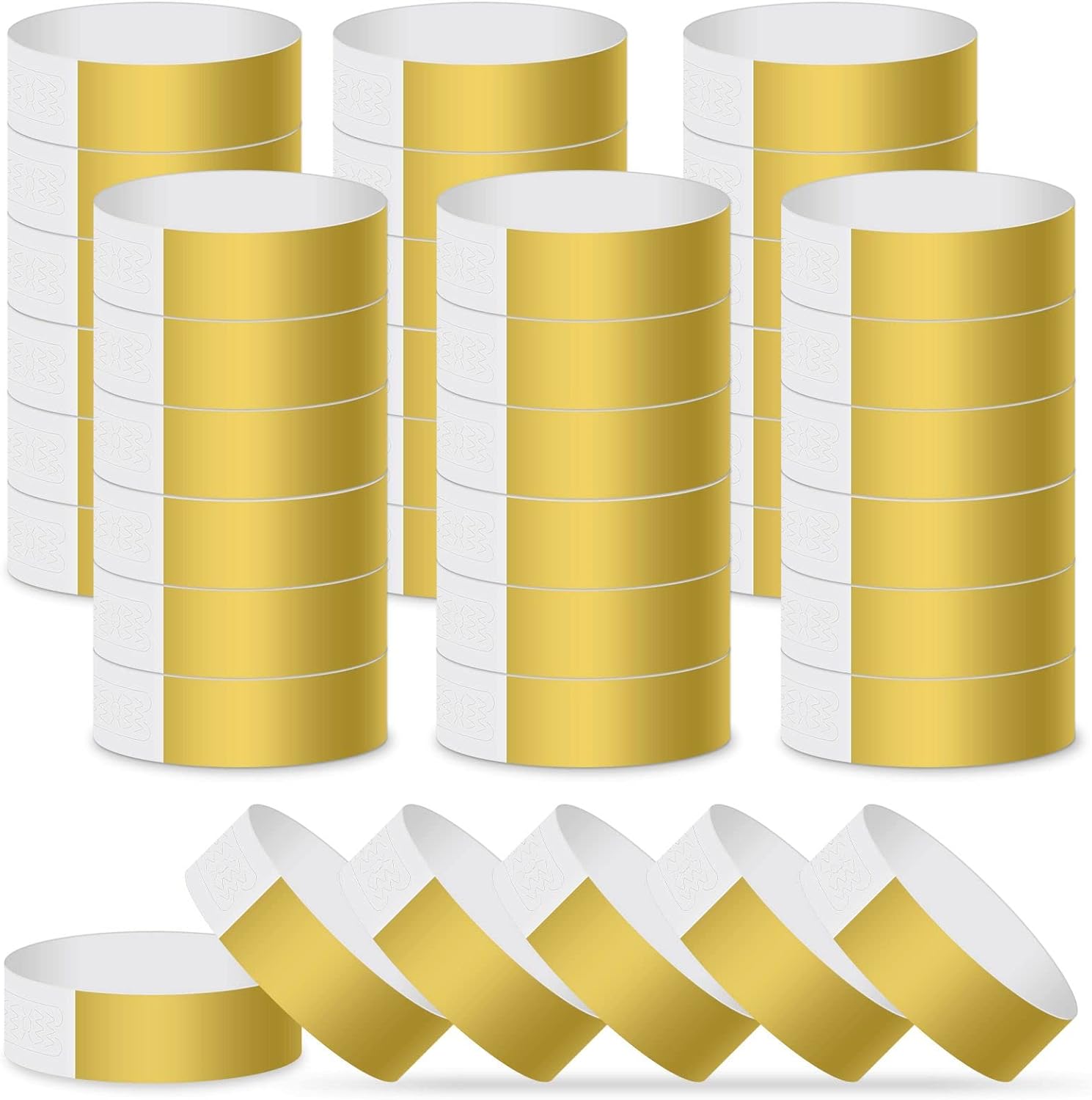 2400 Neon Paper Wristbands Only Bulk - Waterproof, Lightweight, Adhesive - Concert, Event, Party Hand Wrist Identification (Multi-Color)