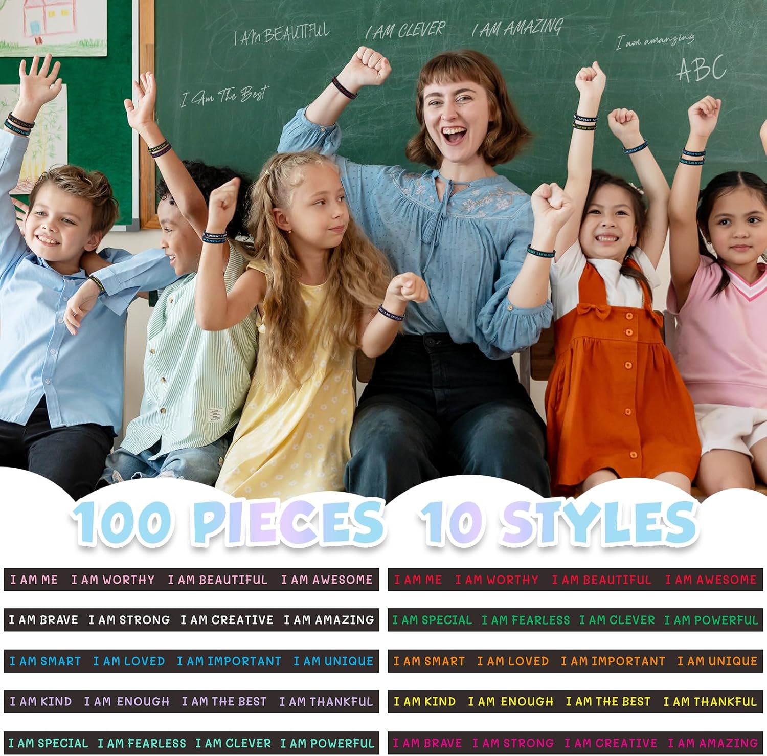1 Pieces Student Inspirational Silicone Wristbands