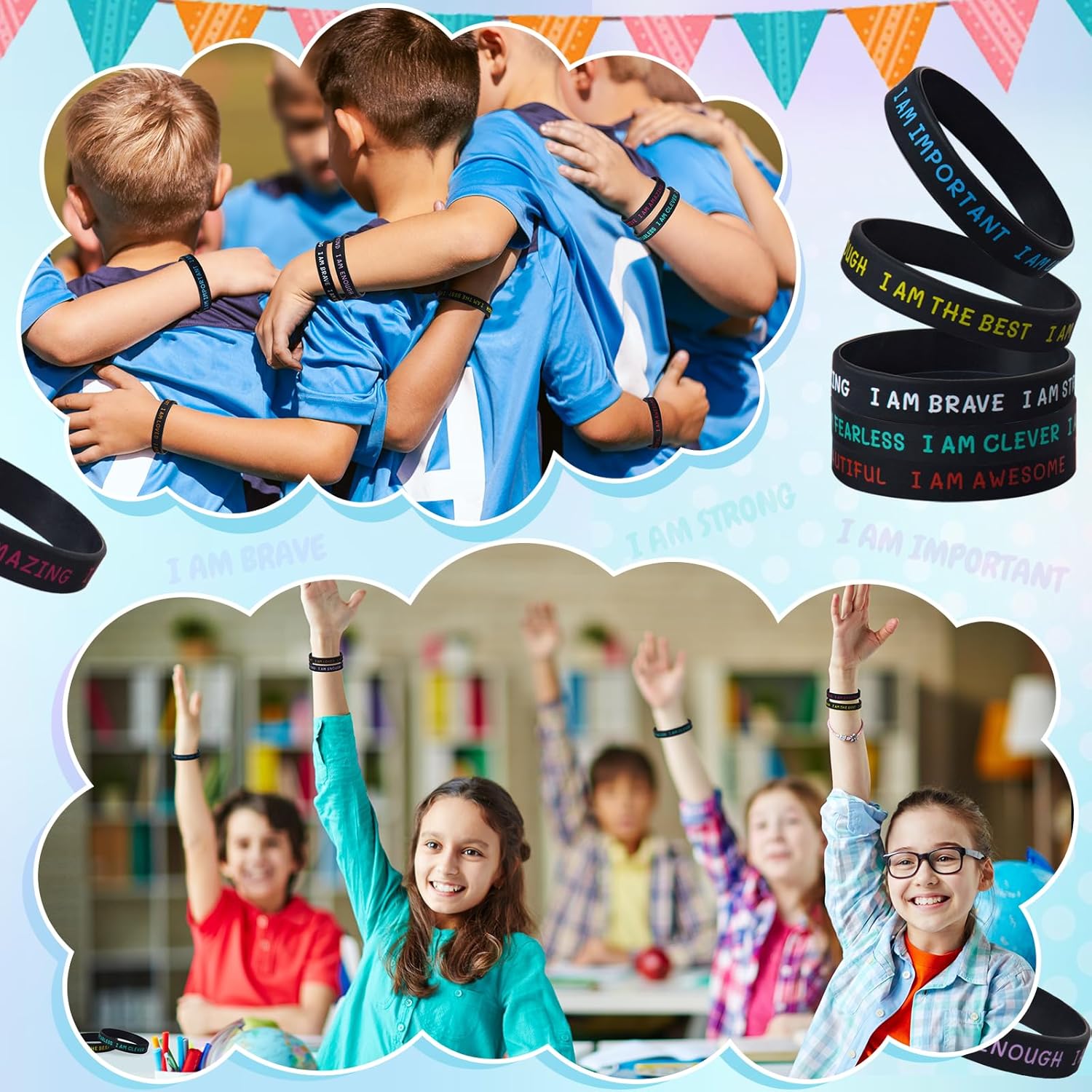 1 Pieces Student Inspirational Silicone Wristbands