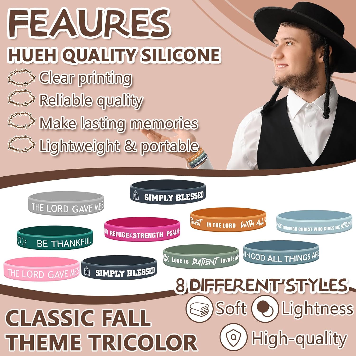 200 Pieces Religious Silicone Bracelets Bulk Christian Scripture Rubber Bible Verse Bracelets Inspirational Spiritual Wristbands for Men Women Children Teenagers Party Favors, Silicone