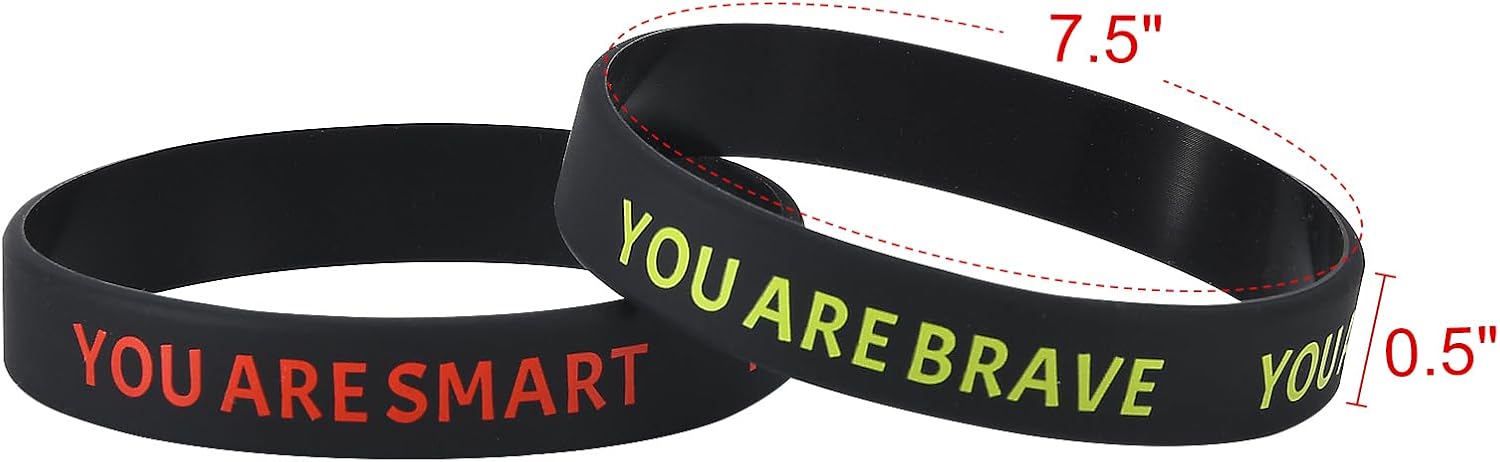 Inspirational Wristbands, Colorful Rubber Bracelets