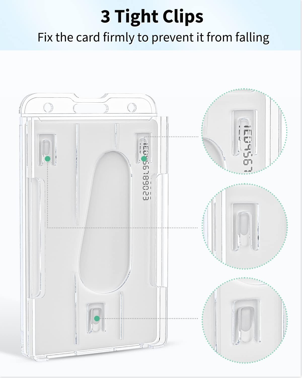 2-Pack Vertical 2 Card Badge Holder with Thumb SlotHard Clear PC Case for Office School ID Credit Cards Driver's License and Passes