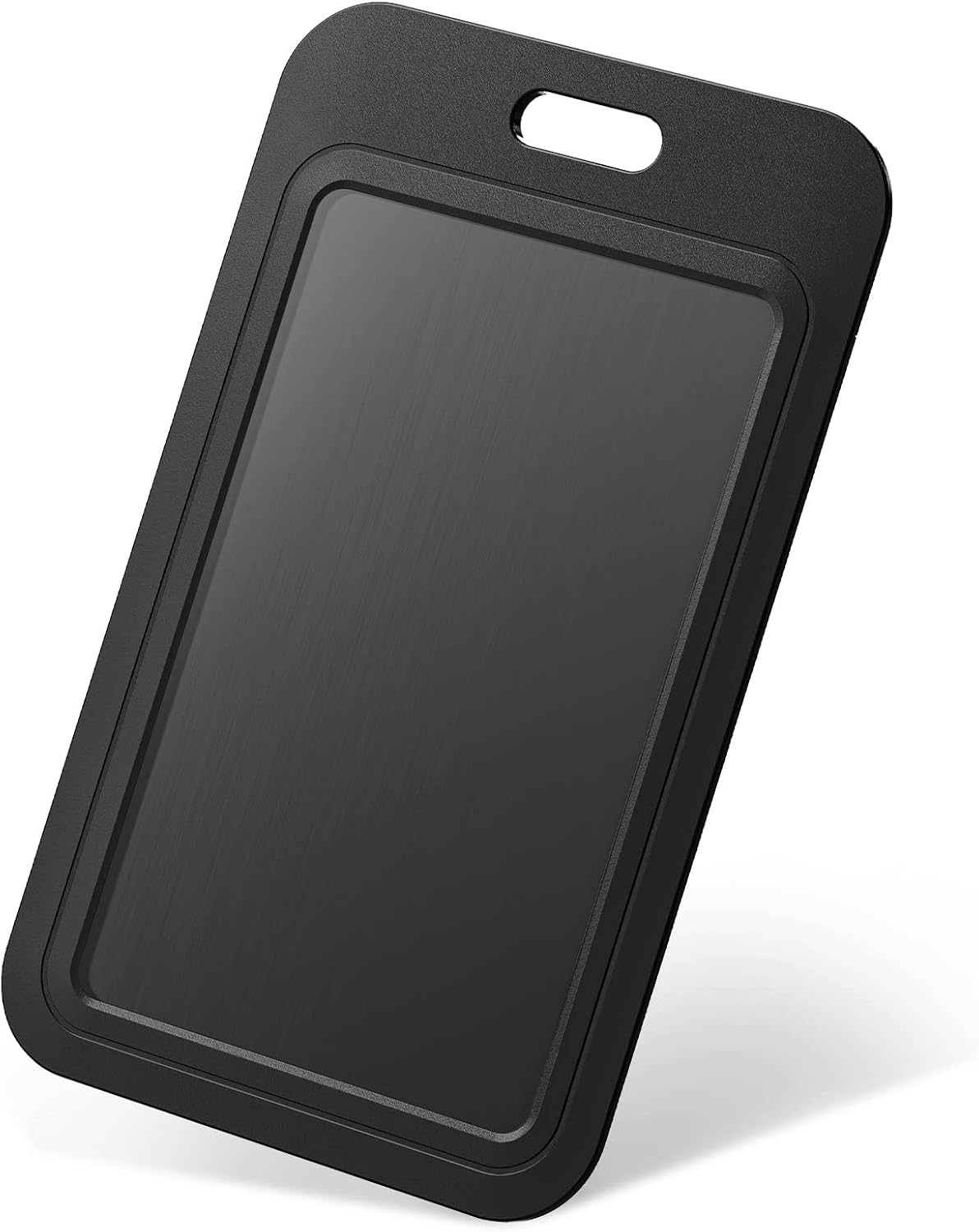 3 Piece Sliding ID Card Holder Hard Black Vertical Plastic Card Holder Protective Pouch with Clear Window for Office School ID Credit Card Proximity Key Card Driver's License and Passes