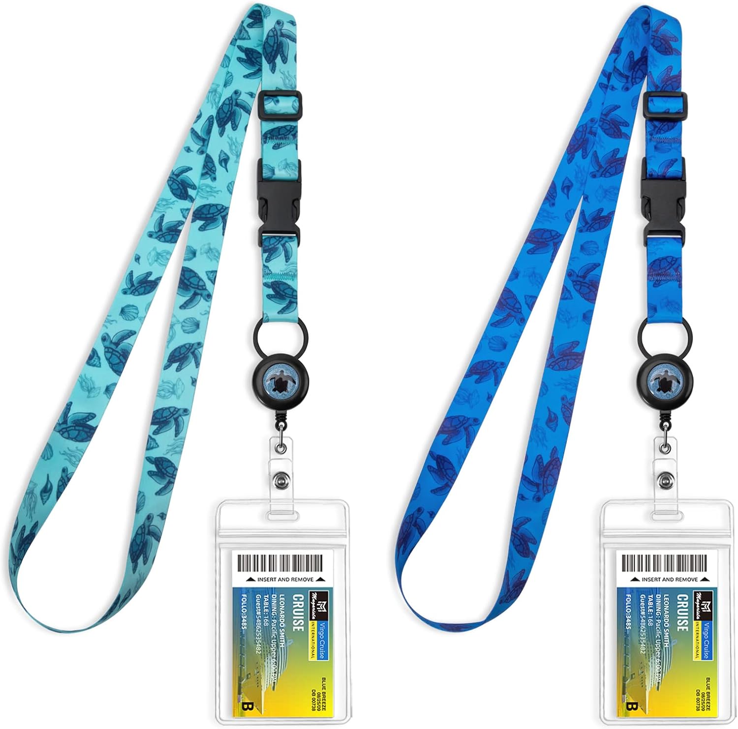 MNGARISTA Cruise Ship Lanyard, Adjustable Lanyard with Retractable Reel, Waterproof ID Card Holder, For All Cruise Ship Key Cards, Pack of 2