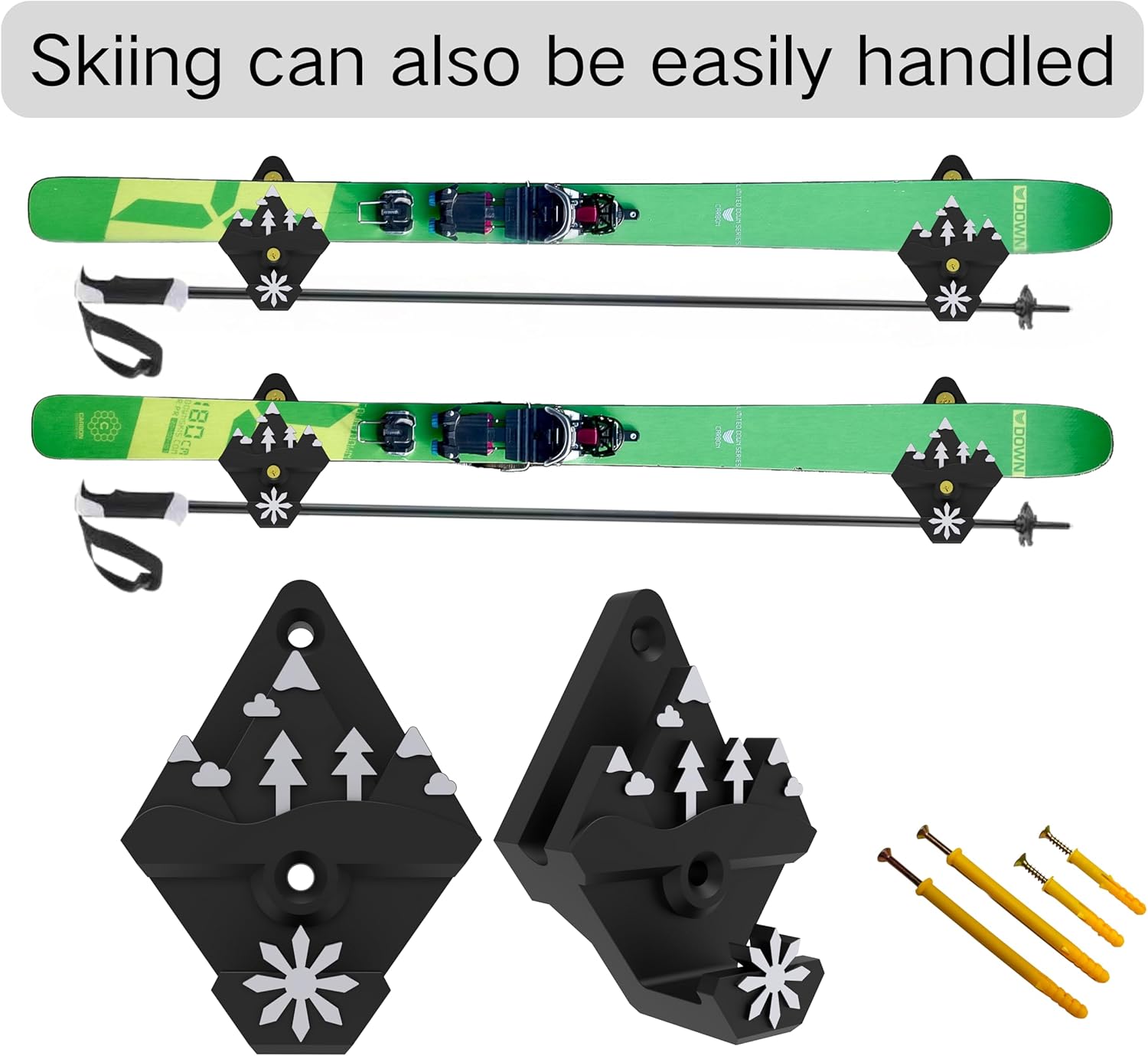 2 Piece Water Ski Wall Bracket Universal Ski Accessory