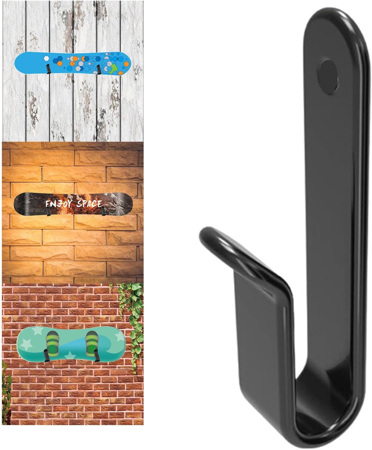Black Small Snowboard Wall Rack for Home Garage