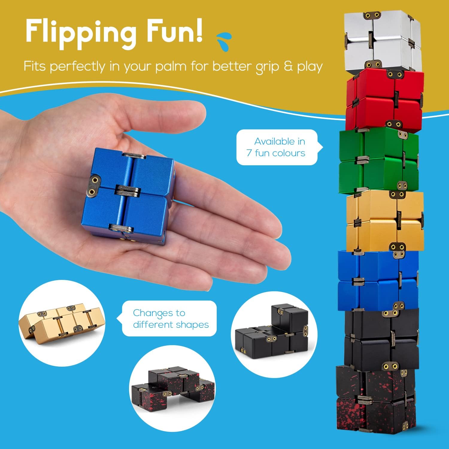 Fidget Desktop Toys - Aluminum Infinity Cube