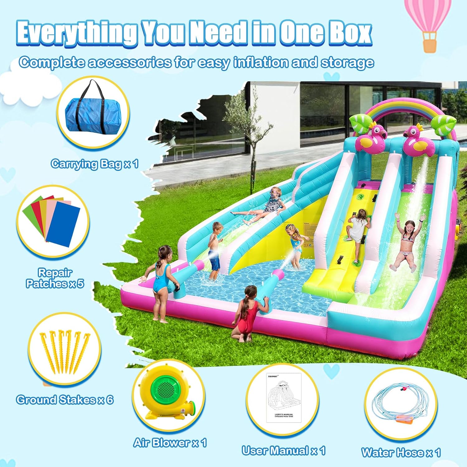 95 ft Waterslide Backyard Party Favors