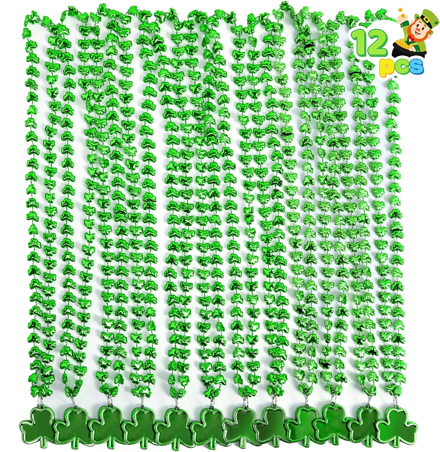 12 Pieces St. Patrick's Day Green Mug Necklace