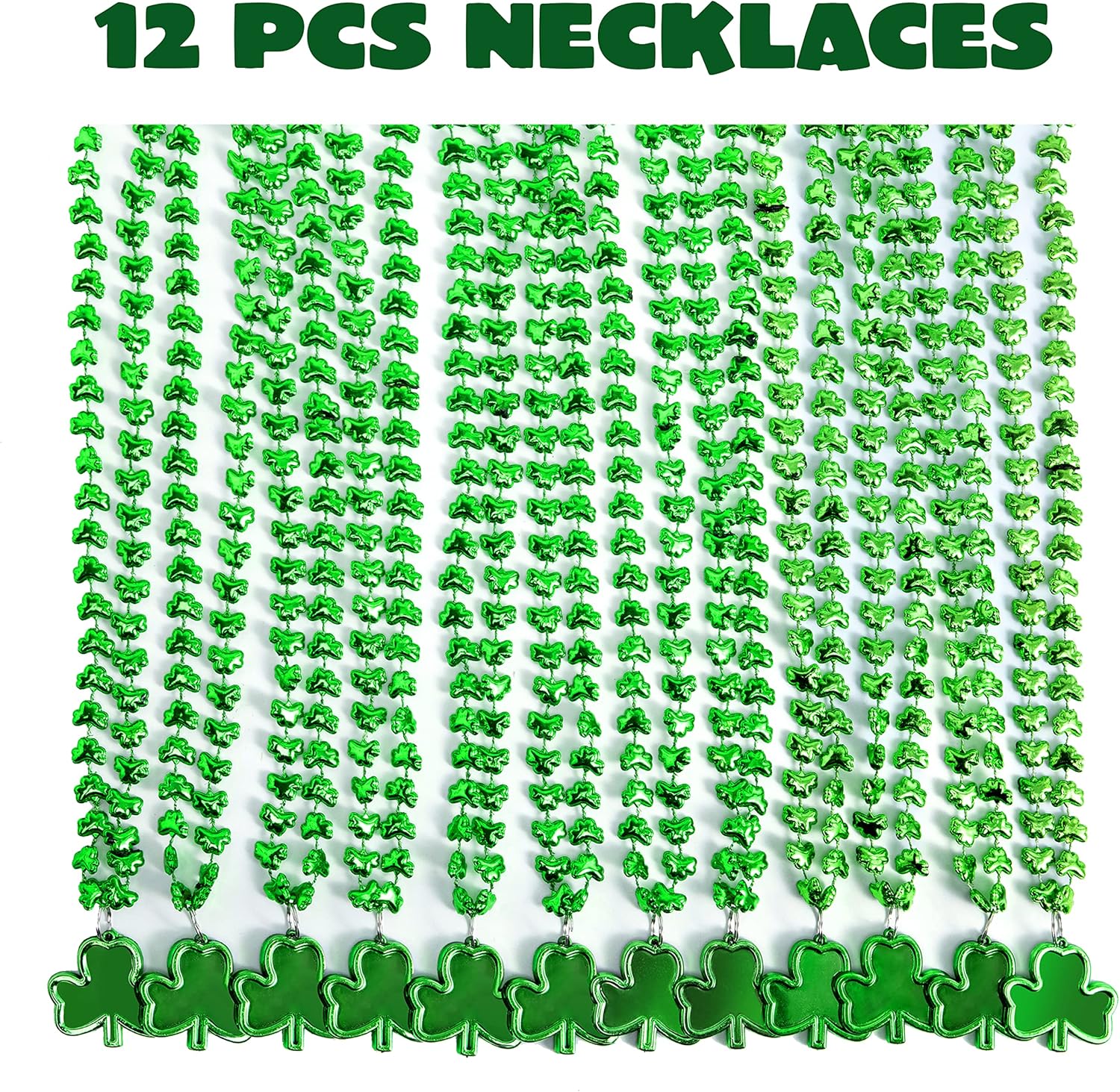 12 Pieces St. Patrick's Day Green Mug Necklace