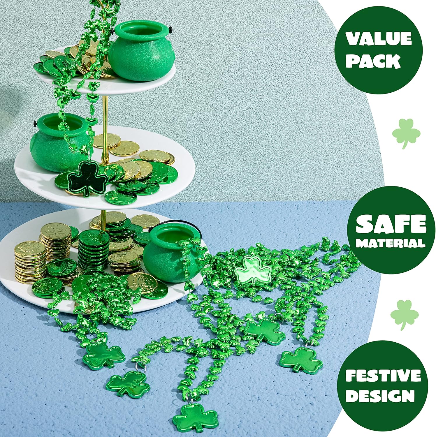 12 Pieces St. Patrick's Day Green Mug Necklace
