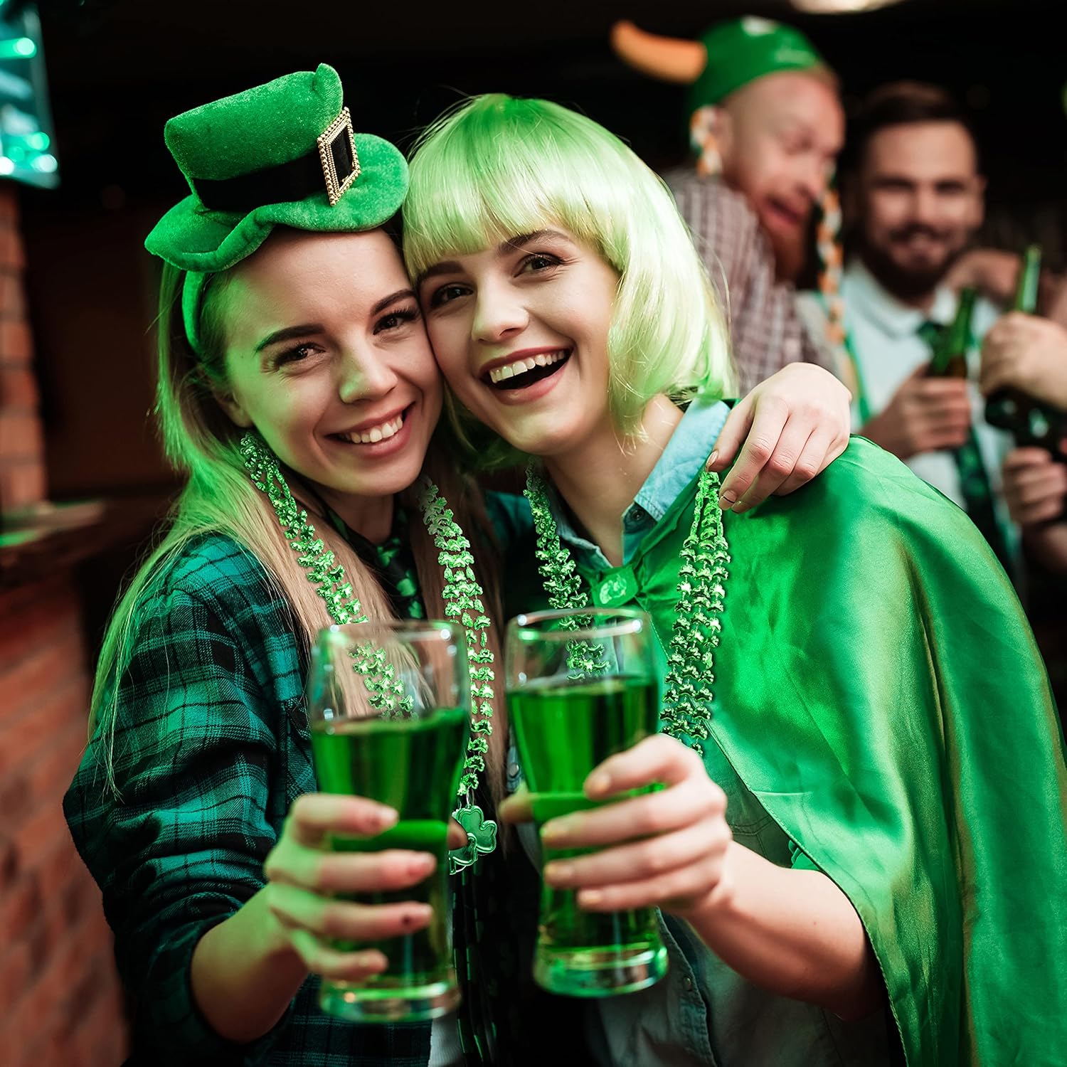 12 Pieces St. Patrick's Day Green Mug Necklace