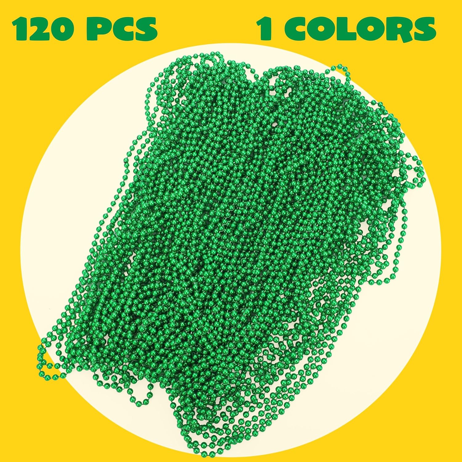120 Pieces Mardi Gras Beaded Necklace