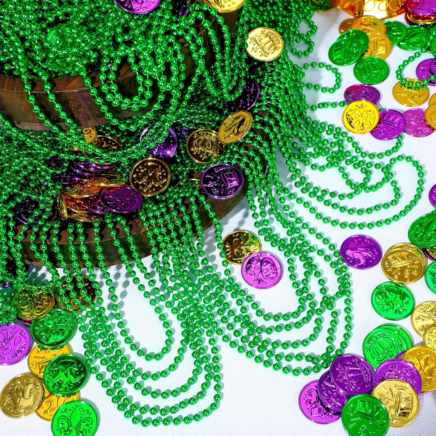 120 Pieces Mardi Gras Beaded Necklace
