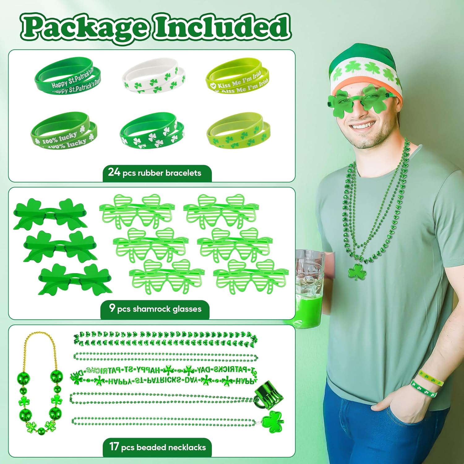50 Pieces St. Patrick's Day Decorations