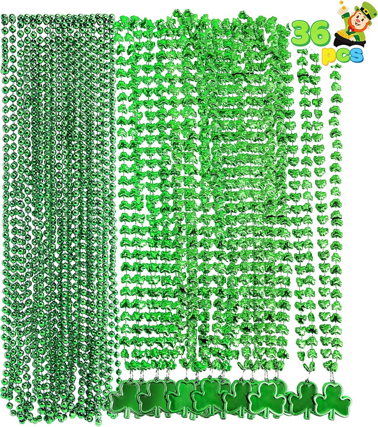 36 Pack St. Patrick's Day Necklace Set
