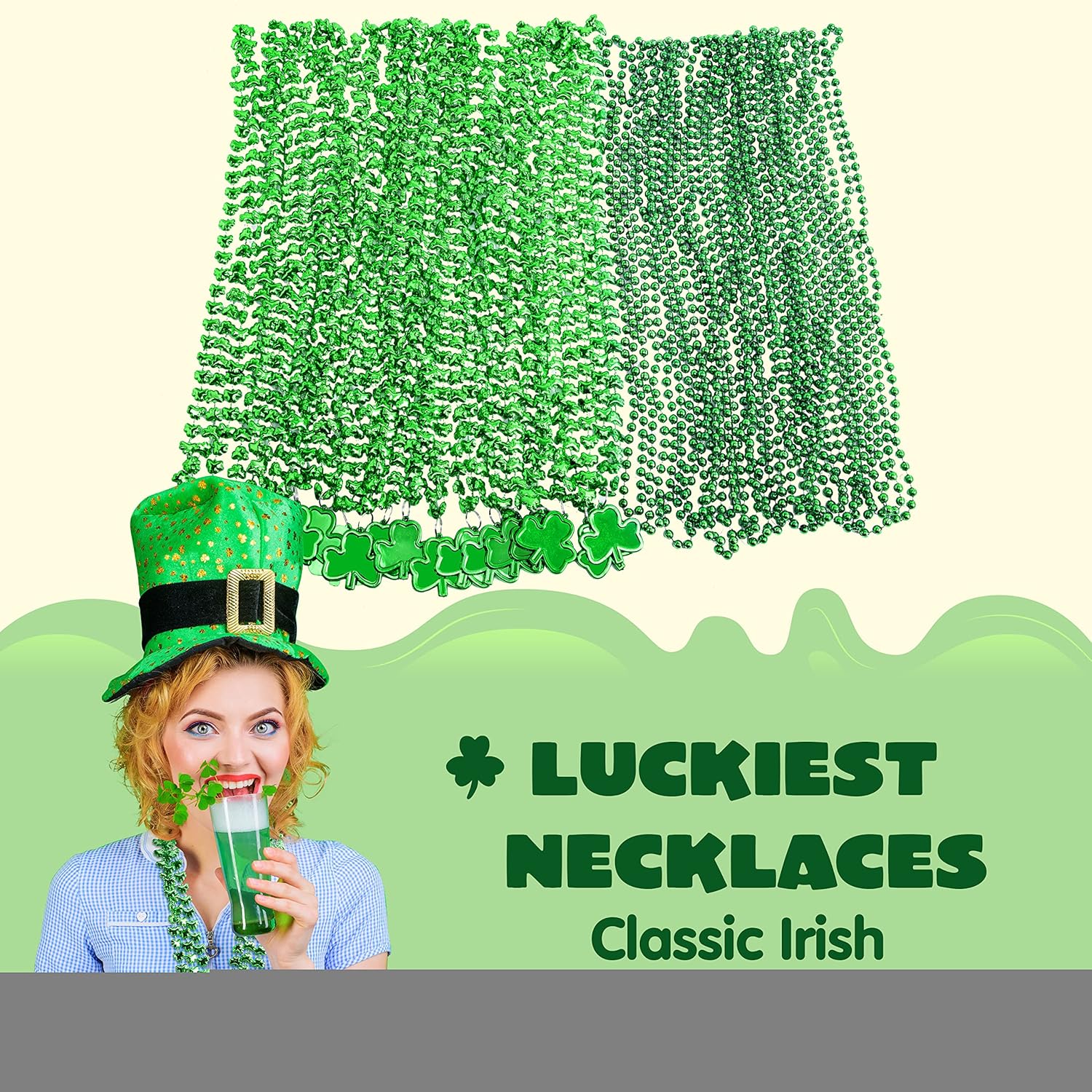 36 Pack St. Patrick's Day Necklace Set