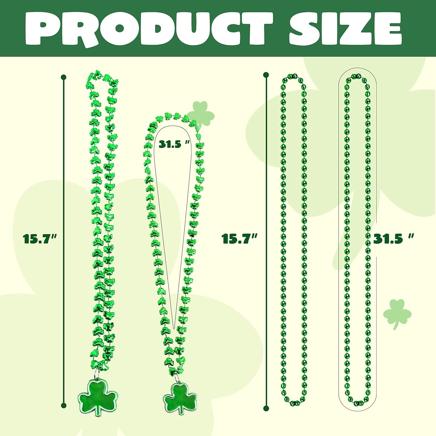 36 Pack St. Patrick's Day Necklace Set
