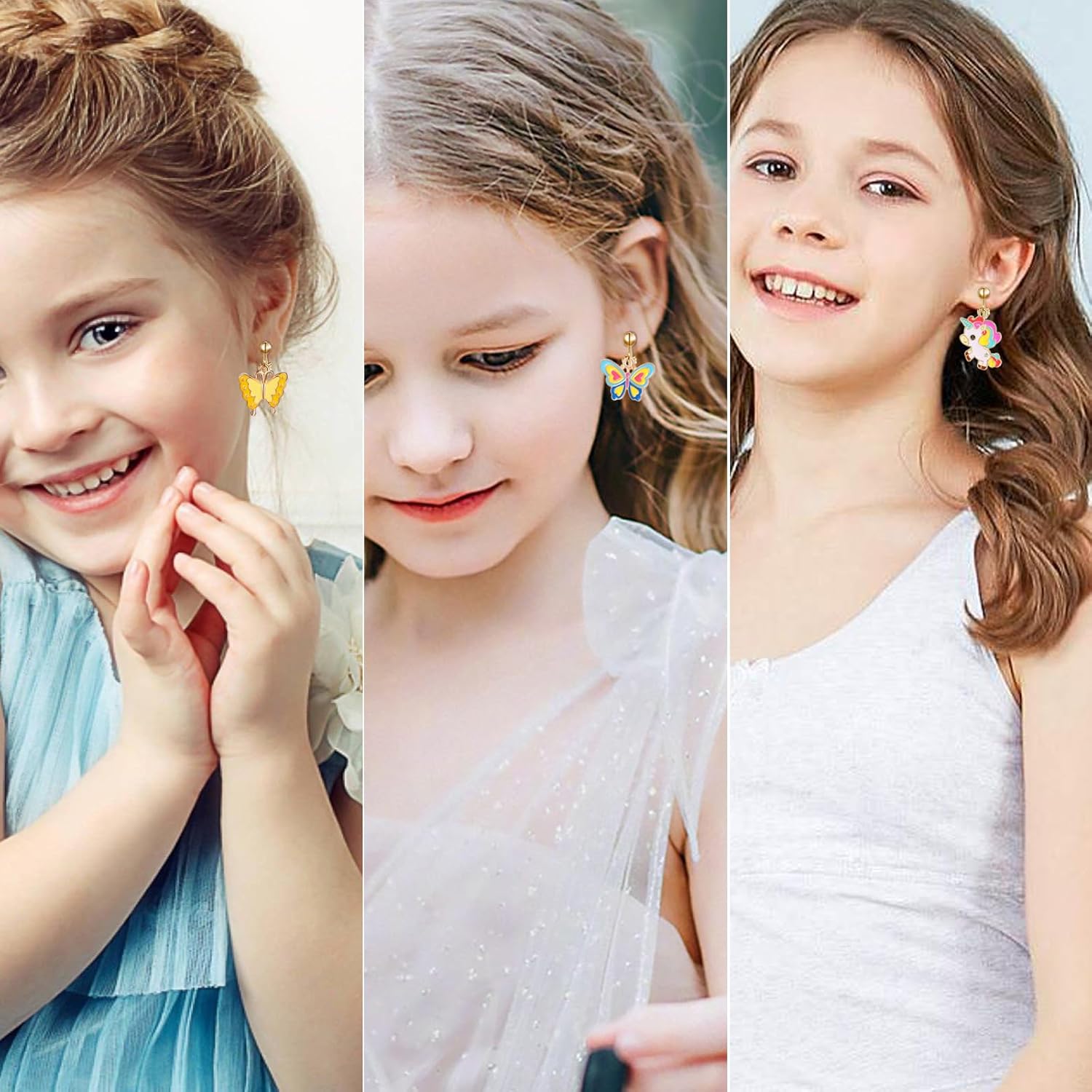 20 Pairs Clip On Earrings for Girls