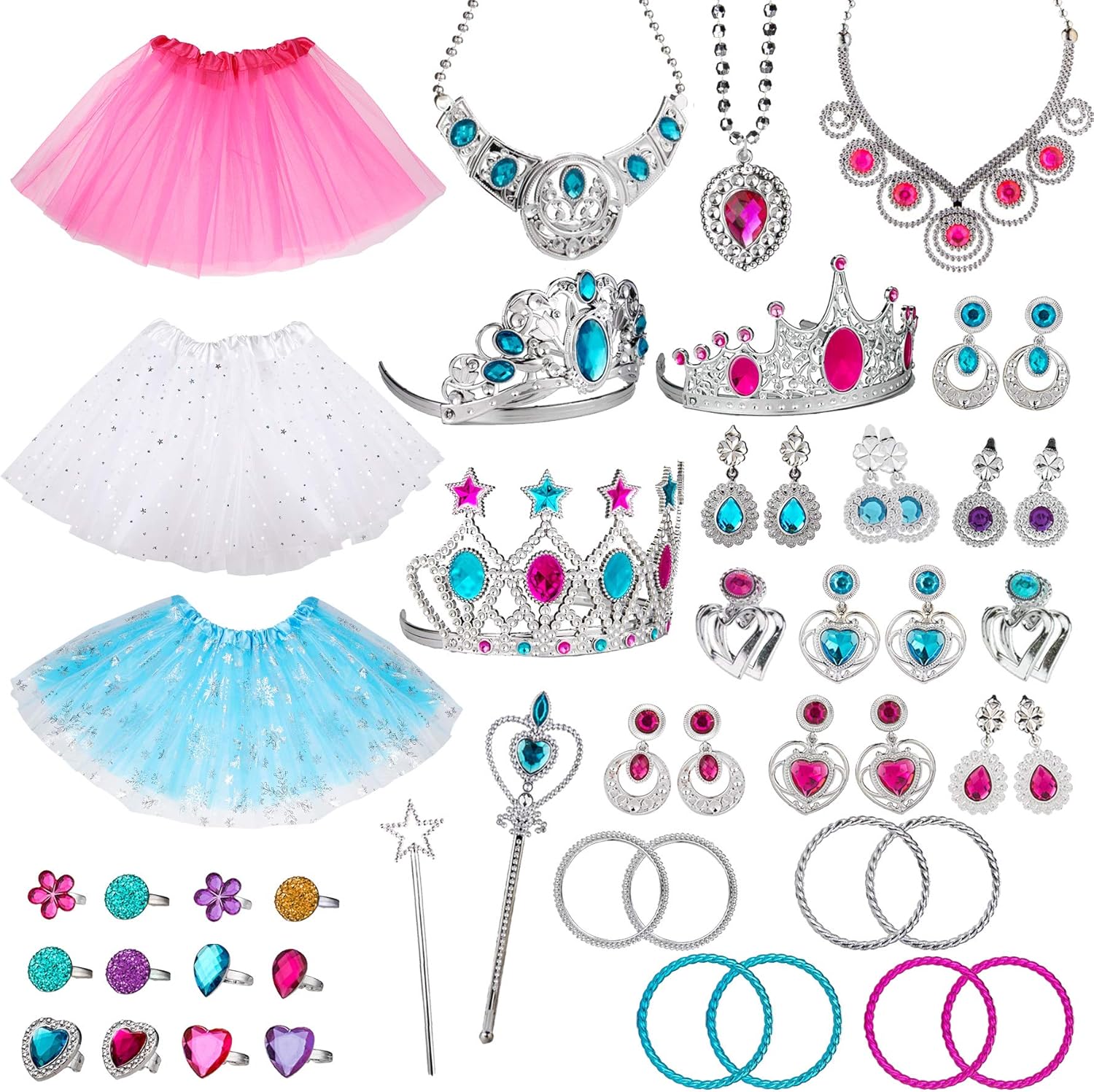 51 Pieces Princess Jewelry Toys Set