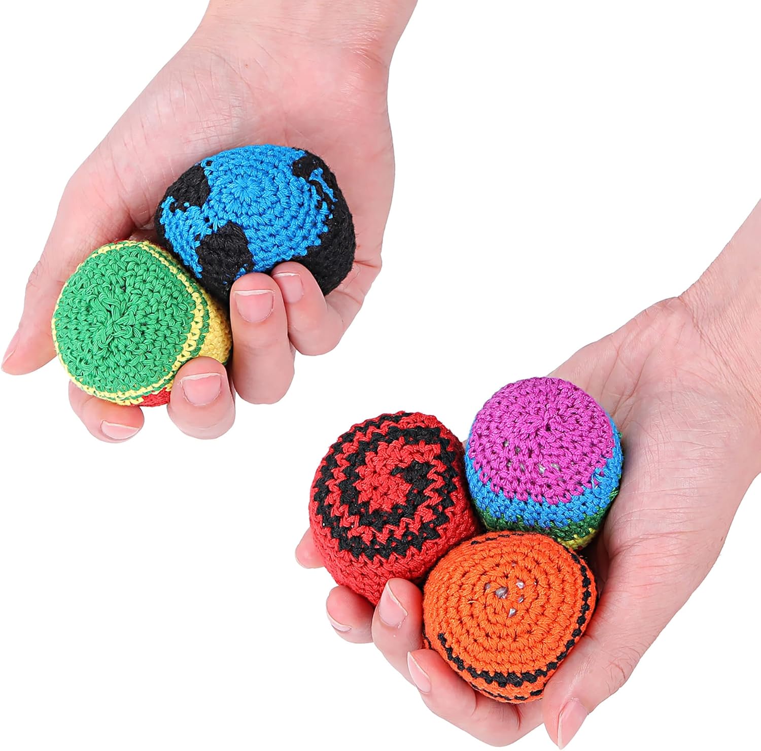 5 Pack Ball Bag, Mixed Color Knit Kickball