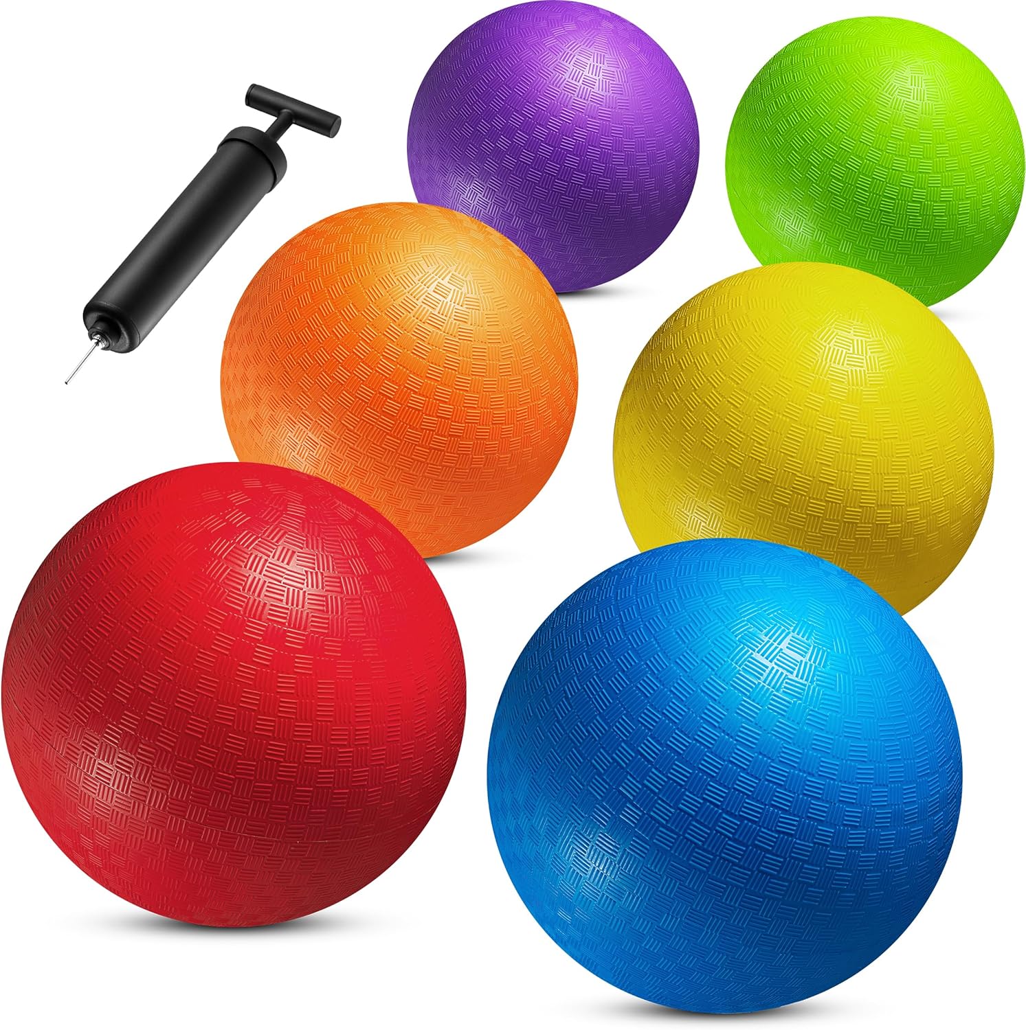 6 Pack Inflatable Rubber Playground Balls