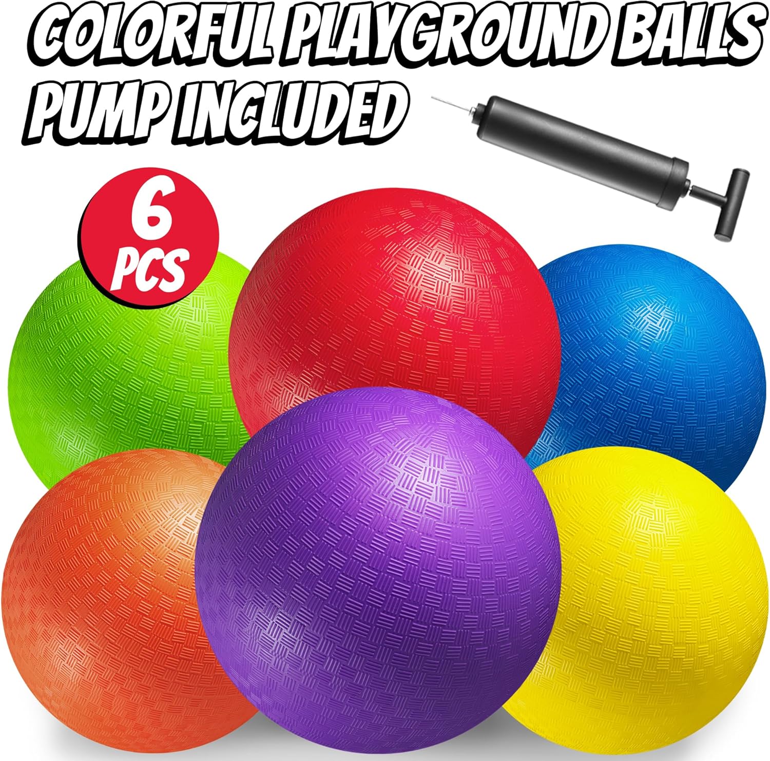 6 Pack Inflatable Rubber Playground Balls