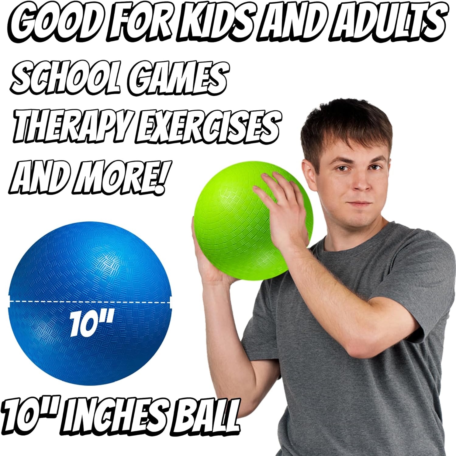 6 Pack Inflatable Rubber Playground Balls