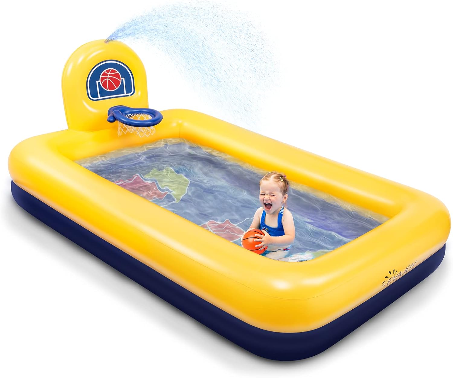 Kid's Pool,Evajoy Inflatable Kid's Pool,Summer Water Party Inflatable Pool for Backyard and Garden,90 * 55 * 35 inches (Approx. 228.6 * 139.7 * 88.9 cm)