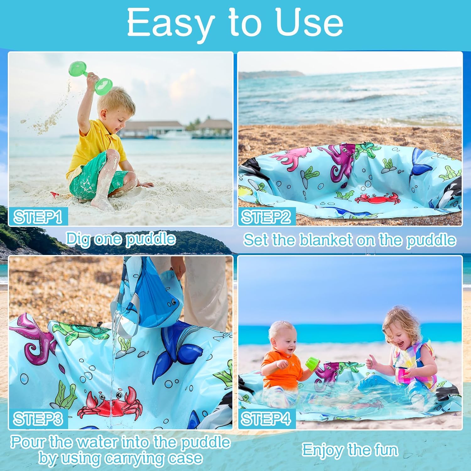 2 in 1 Beach Pool Toddler Baby Beach Pool Blanket