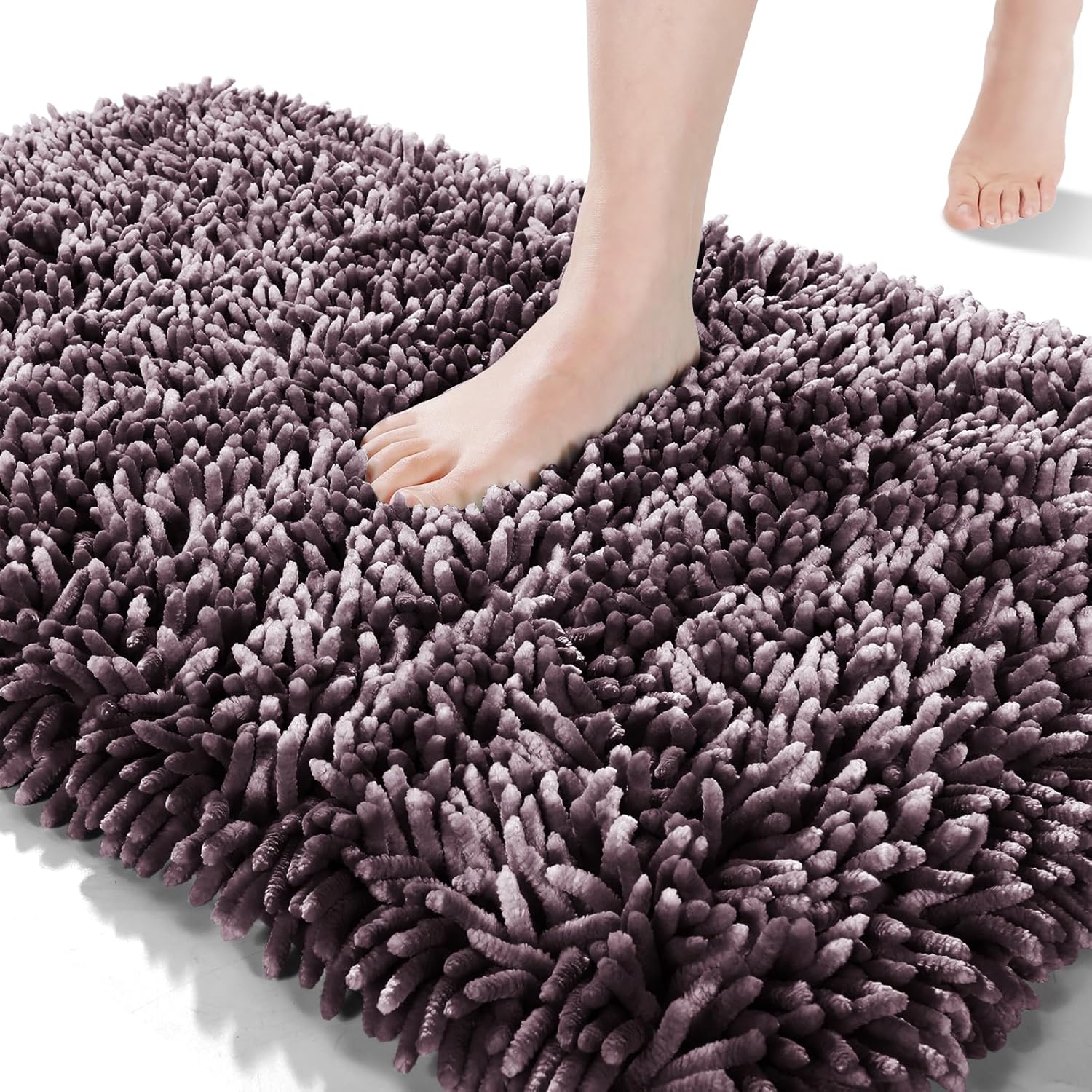 Bathroom Running Rug, 70 x 24, Long Bathroom Rug Large Bathroom Mat, Soft Super Absorbent Thick, Non-Slip, Machine Washable, Rugs for Homes, Nurseries, Beds and Living Rooms, Gray Purple