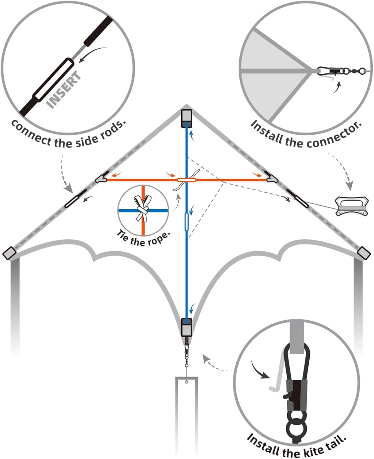 Large Delta Kite, 328ft String Handle
