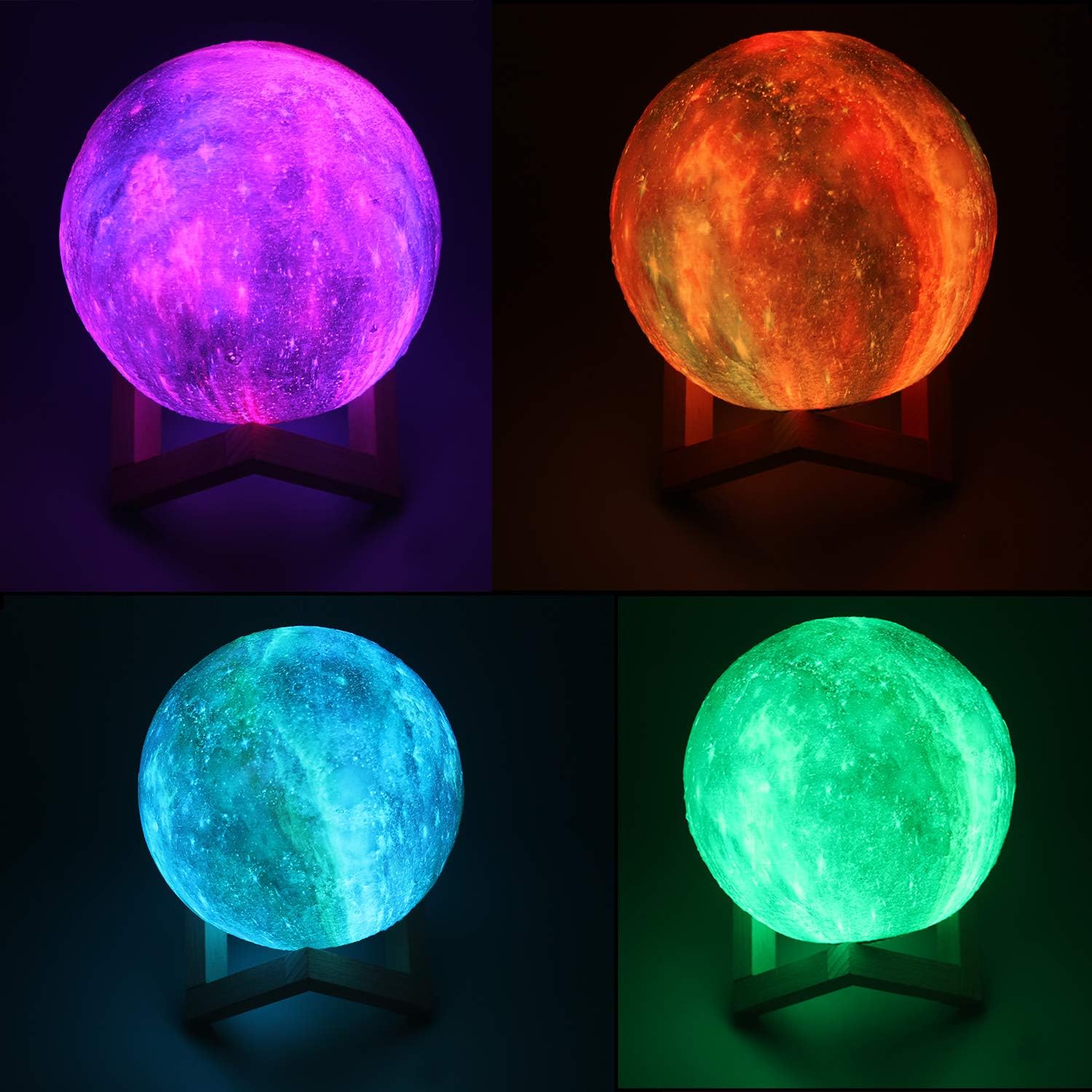 16 Colors Moon Lamp, 6"
