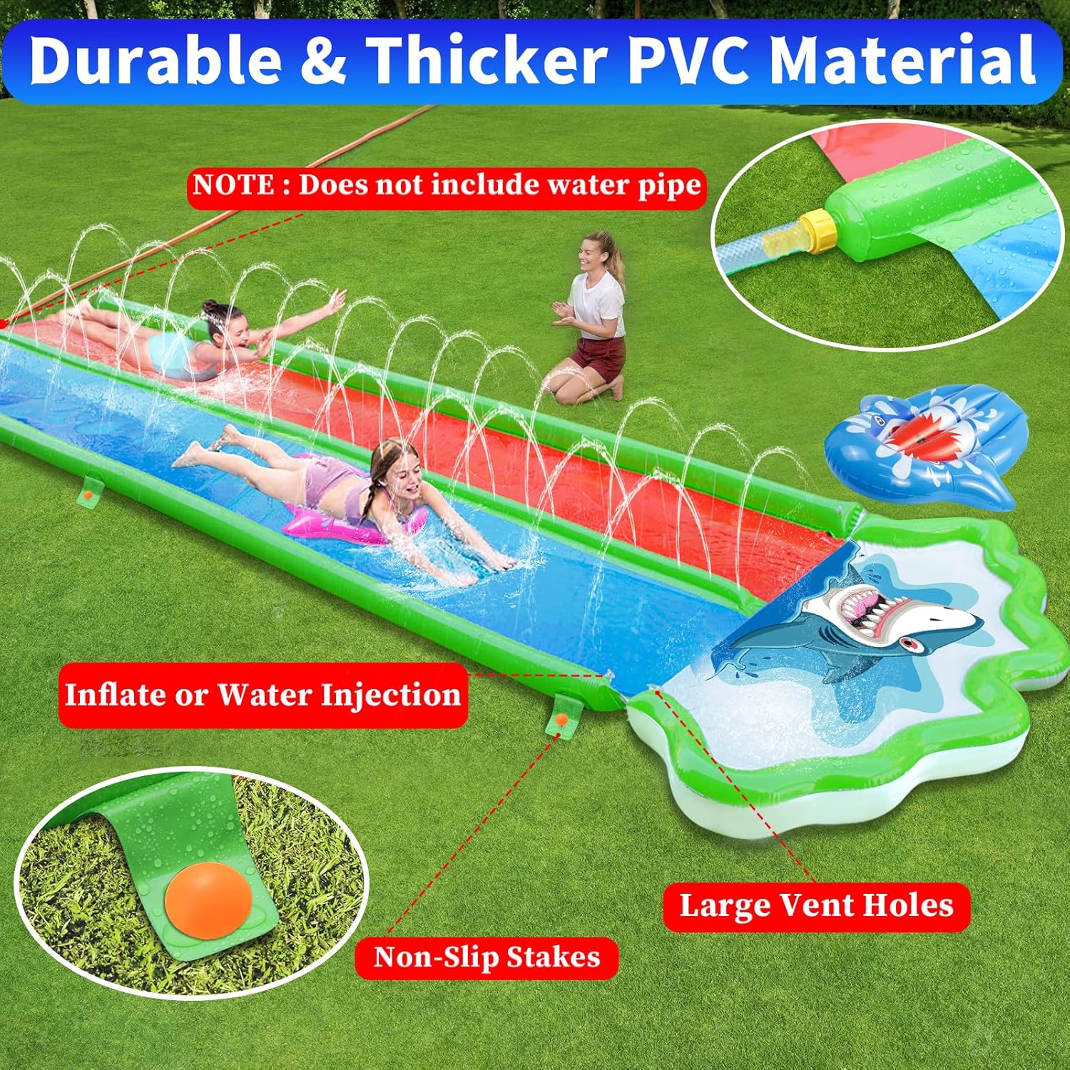 20 x 6 ft Slide Slide Lawn Water Slide
