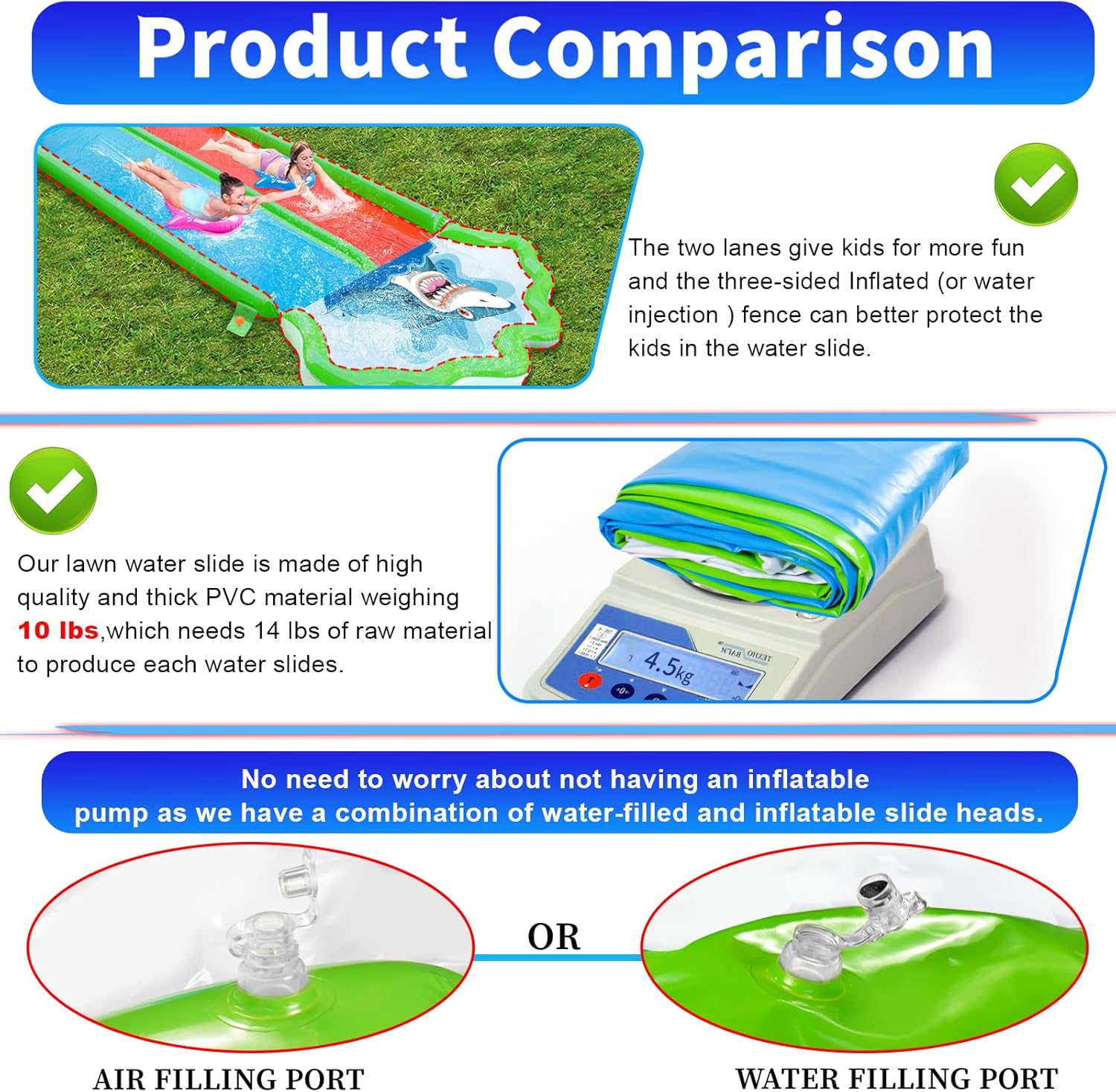 20 x 6 ft Slide Slide Lawn Water Slide