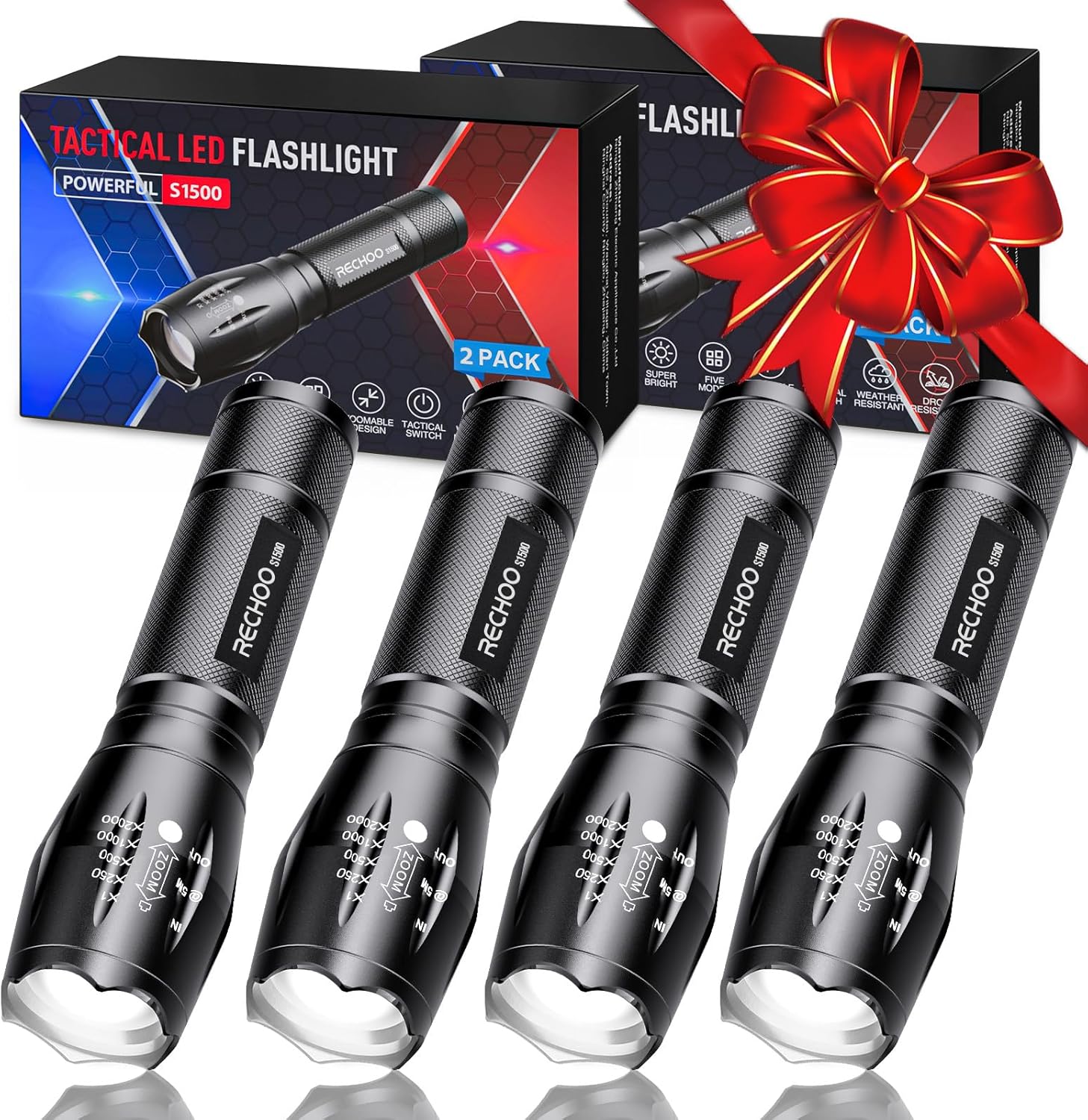4 Pack Tactical Flashlight