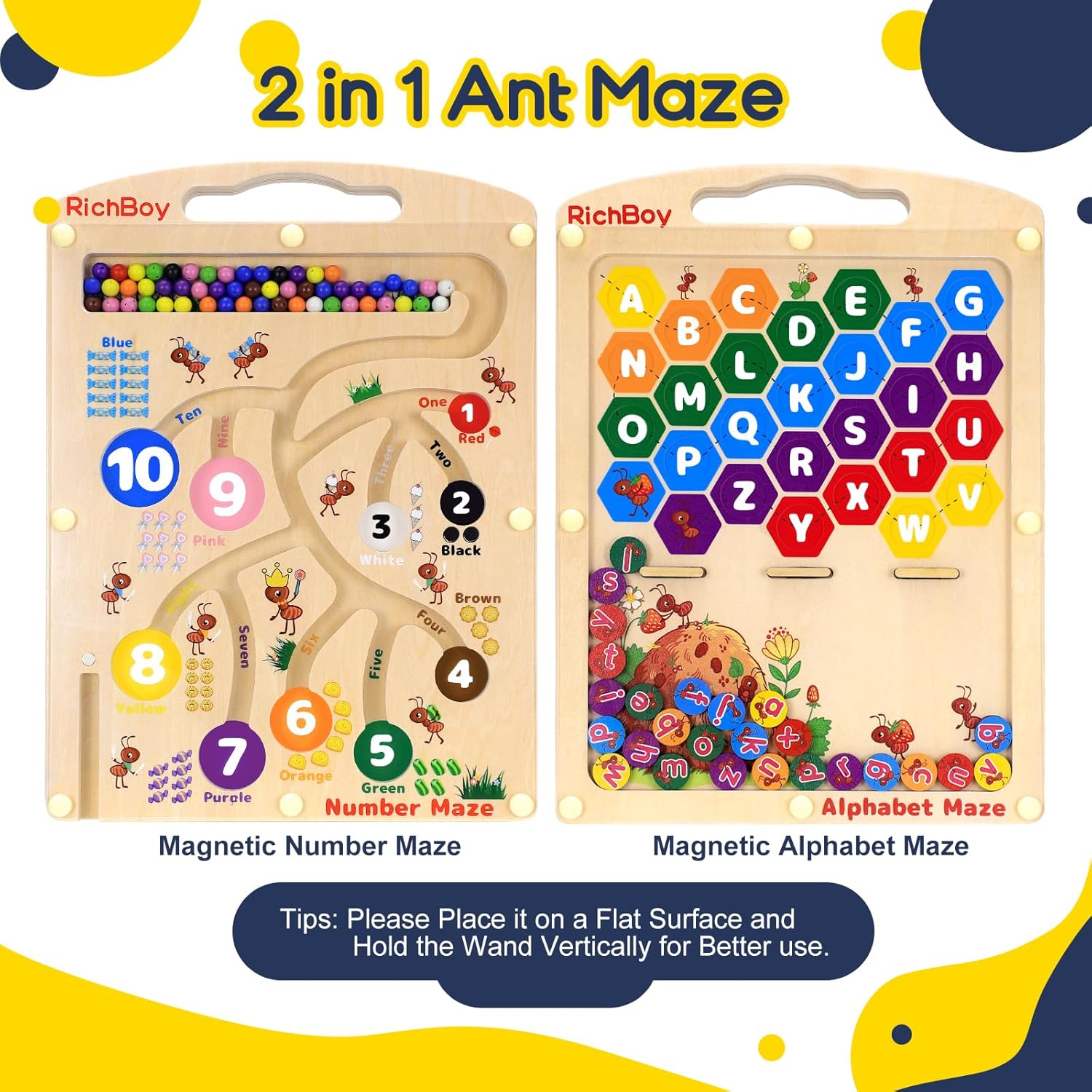 2 in 1 Ant Magnetic Maze, Learning Alphabets