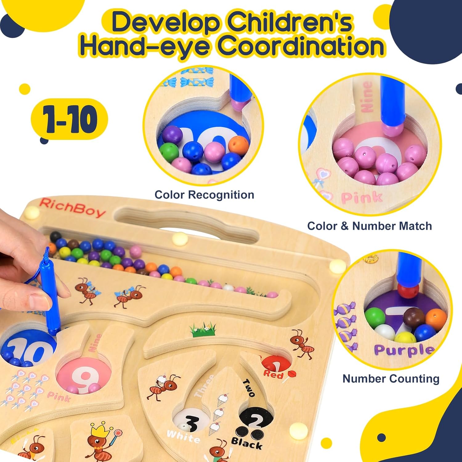 2 in 1 Ant Magnetic Maze, Learning Alphabets