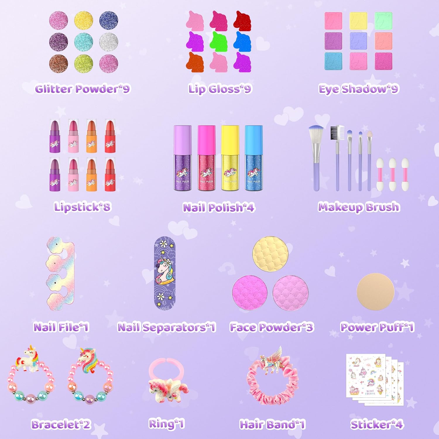63 Pack Girls Makeup Set