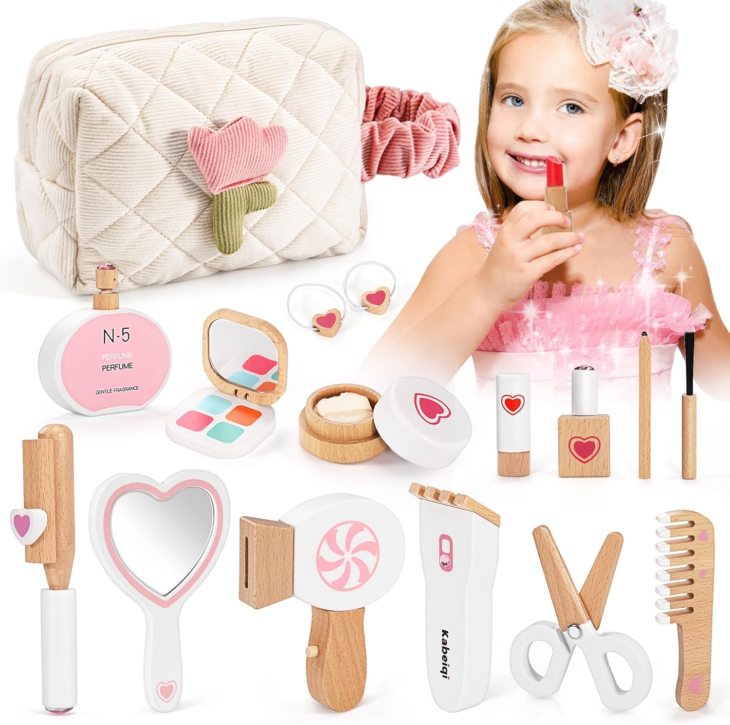 16 Pack Wooden Makeup Toy Set